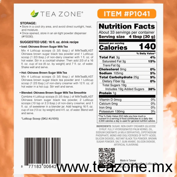 Milk Tea Okinawa Blast - Te Negro con leche con Azúcar Morena - Tea Zone